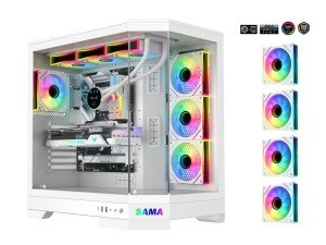 Sama 3021 White Tempered Glass ATX Gaming Case
