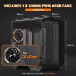 ATX Gaming PC Case with Dual-Chamber Design