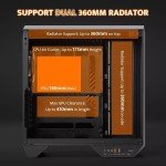 ATX Gaming PC Case with Dual-Chamber Design