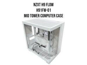 NZXT H9 Flow CM-H91FW-01 White ATX Mid Tower Tempered Glass Computer Case 🔷