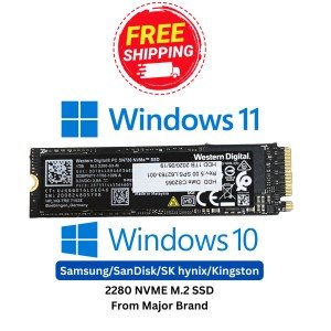 M.2 NVMe SSD with Windows 10/11 Pro - 128GB/256GB/512GB