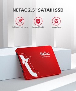Netac 128GB SSD 3D NAND 2.5'' SATA III 6GB/s Internal Solid State Drive 500MB/s