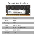 Netac 8GB DDR4 3200MHz Laptop Memory RAM