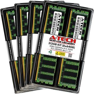 A-Tech 512GB 8x64GB PC4-19200 ECC Server RAM