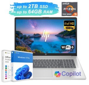 HP 17.3" FHD Ryzen 5 Laptop with 64GB RAM