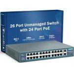 YuanLey 26-Port PoE Switch with Gigabit Uplinks