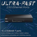 TRENDnet 8-Port 2.5G Gaming Switch - Fanless