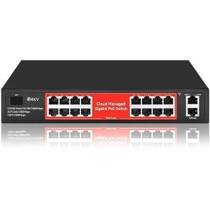 18-Port Gigabit Ethernet PoE Switch, Rackmount