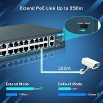YuanLey 26-Port PoE Switch with Gigabit Uplinks