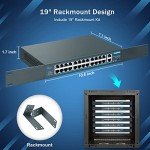 YuanLey 26-Port PoE Switch with Gigabit Uplinks