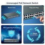 YuanLey 26-Port PoE Switch with Gigabit Uplinks