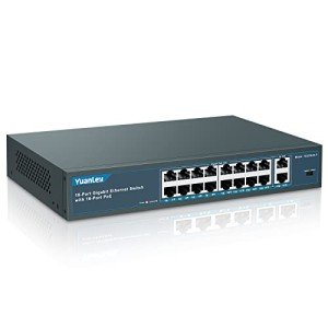 YuanLey 18-Port Gigabit PoE Switch 250W