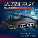 TRENDnet 6-Port 10G Network Switch, Black