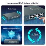 YuanLey 18-Port Gigabit PoE Switch 250W