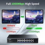 Aumox 18-Port Gigabit PoE Switch, 250W