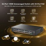 MokerLink 26-Port 400W PoE Switch 100Mbps