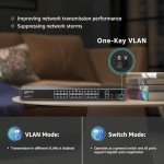 AUMOX 24-Port Gigabit PoE Switch, 400W
