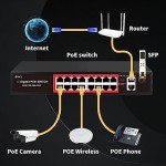 16-Port PoE Switch with Gigabit Uplink and SFP