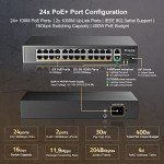 MokerLink 26-Port 400W PoE Switch 100Mbps