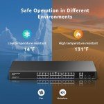 AUMOX 24-Port Gigabit PoE Switch, 400W