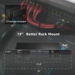 AUMOX 24-Port Gigabit PoE Switch, 400W
