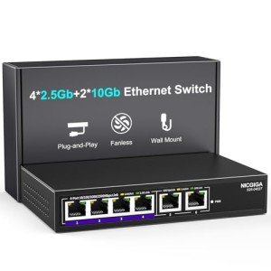 10Gbe Unmanaged Ethernet Switch with 6 Ports