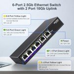 10Gbe Unmanaged Ethernet Switch with 6 Ports
