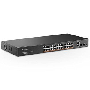 MokerLink 24-Port Gigabit PoE Network Switch