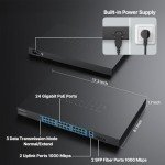 24-Port Gigabit PoE Network Switch with Uplinks