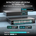 24-Port PoE Switch with 2 Uplink Ports