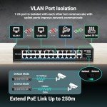 24-Port PoE Switch with 2 Uplink Ports