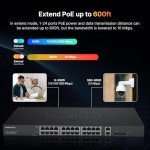 24-Port Gigabit PoE Network Switch with Uplinks