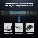 24-Port Gigabit PoE Network Switch with Uplinks