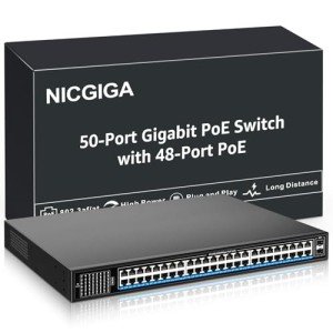 48-Port Gigabit PoE+ Switch with SFP Ports