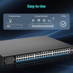 48-Port Gigabit PoE+ Switch with SFP Ports