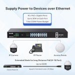 16-Port Gigabit PoE Switch with Rack Mount