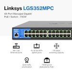 Linksys 48-Port Gigabit PoE+ Switch with 10G Uplinks