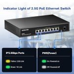 AUMOX 9-Port 2.5G PoE Network Switch