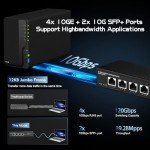 Binardat 6-Port 10G Managed Network Switch