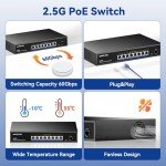 AUMOX 9-Port 2.5G PoE Network Switch