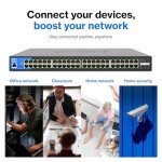 Linksys 48-Port Gigabit PoE+ Switch with 10G Uplinks