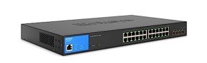 24-Port Managed Gigabit PoE+ Switch with 10G Uplinks
