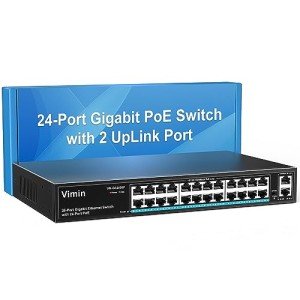 VIMIN 24-Port Gigabit PoE Ethernet Switch