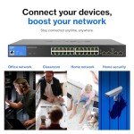 Linksys 24-Port Managed Gigabit PoE+ Switch