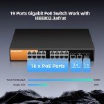 keepLiNK 16-Port Gigabit PoE Switch, 240W
