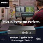 D-Link 10-Port Gigabit PoE Switch, Rackmount