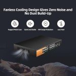 keepLiNK 16-Port Gigabit PoE Switch, 240W