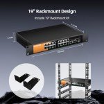 keepLiNK 16-Port Gigabit PoE Switch, 240W