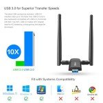 Wireless USB WiFi Adapter - 1200Mbps Dual Antennas