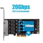 GLOTRENDS 4-Port 2.5Gbps PCIe Ethernet Card